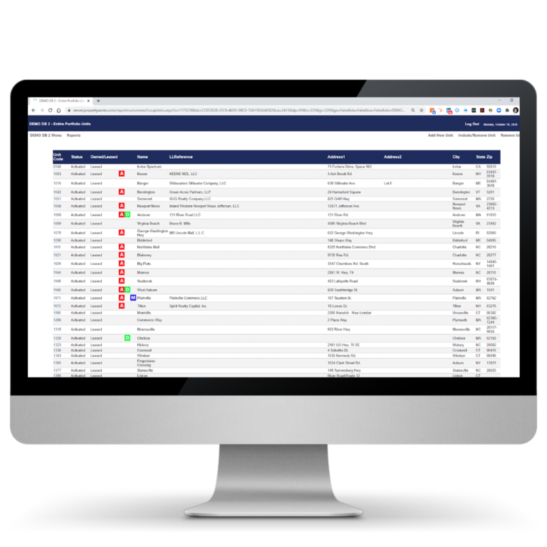 Computer Monitor Showing Property Works Software
